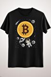 Unisex Siyah Bitcoin To The Moon Cryptocurrency Essential T-shirt