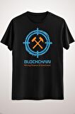 Unisex Siyah Blockchain Typography. Cryptocurrency Lover Gift Essential T-shirt