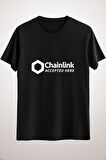 Unisex Siyah Chainlink (lınk) Accepted Here Cryptocurrency Classic T-shirt