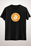 Unisex Siyah Cryptocurrency T-shirt. Vintage Bitcoin T-shirt For Traders. Classic T-shirt