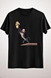Unisex Siyah Elon Musk Holding Shiba Inu Classic T-shirt