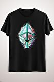 Unisex Siyah Ethereum Logo Abstract 01 Essential T-shirt