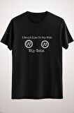 Unisex Siyah Funny Cryptocurrency T Shirt Relaxed Fit T-shirt