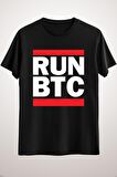Unisex Siyah Run Btc Essential T-shirt