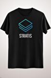 Unisex Siyah Stratis Cryptocurrency Essential T-shirt