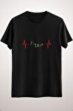 Unisex Siyah Trader Heartbeat Classic T-shirt