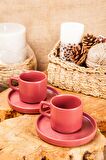 Cera'n Çay Fincan Takımı Mat Bordo