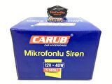 CARUB 3 Sesli Mikrofonlu Megafonlu 12V Polis Sireni 300 dB