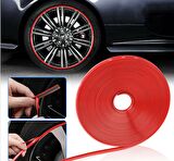 Carub Araba Jant Fitili Lastik Jant Trim Bandı 8 Metre KIRMIZI