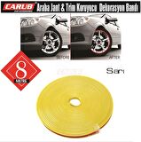 Carub Araba Jant Fitili Lastik Jant Trim Bandı 8 Metre SARI