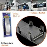 Carub 240 mm Bombeli Makaslı Geçmeli İç İlave Ayna Siyah