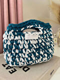 T-shirt Yarn Handmade Crochet El ve Omuz Çantası