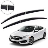 Honda Civic Fc5 Uyumlu Krom Çıtalı Cam Rüzgarlığı 2016-
