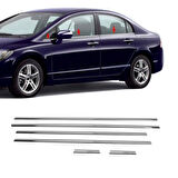 Honda Civic FD6 Uyumlu Krom Cam Çıtası 2006-2011 (6 Parça)