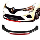 Renault Clio 5 Ön Tampon Altı Lip 4 Parça 2019-2022 (Kırmızı)