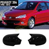 Peugeot 206 Batman Yarasa Ayna Kapağı Piano Black 1998-2012