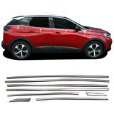 Peugeot 3008 Krom Cam Alt Çıtası 2016-2024 (8 Parça)
