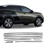 Peugeot 3008 Krom Cam Alt Çıtası 2016-2024 (8 Parça)