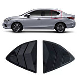 Honda City Uyumlu Kelebek Cam Kaplama Vizörü Piano Black 2021-