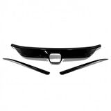 Honda Civic FE1 Ön Panjur Kaplama Piano Black 3 parça 2022-