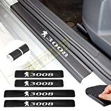 Peugeot 3008 Karbon Kapı Eşiği Oto Sticker 4 Adet
