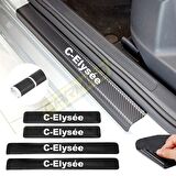 Citroen C-Elysee Karbon Kapı Eşiği Oto Sticker 4 Adet