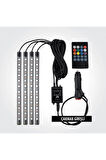 4 Parçalı Uzaktan Kumandalı Ayak Altı Aydınlatma 12 Led Çok Renkli Araba Ledi