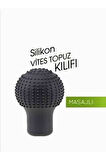 Carub Vites Topuz Kılıfı Manuel Silikon Vites Kılıfı Siyah Yuvarlak