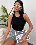 Kadın Esnek Crop Halter Yaka Fitilli Örme Bluz (ŞERİCE MAĞAZAMIZDA FARKLI RENKLER MEVCUTTUR)