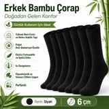 Erkek Bambu Soket Çorap 6'lı Paket, Dikişsiz Parfümlü Nefes Alan Yumuşak Nem Emici Günlük Uzun Çorap