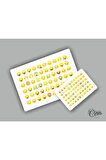 Emoji Etiket Sticker 120 Adet Emoji Etiket 2 Sayfa 9x13cm