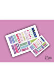 15 Sayfa 206 Adet Washi Tape Etiket Sticker Set (9x13cm 15 Sayfa Toplam 206 Bant)