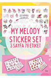 My Melody Sticker Set - 3 Sayfa 78 Adet Etiket