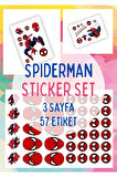 Spiderman Sticker Set - 13x18cm Tek Sayfa 9x13cö 2 Sayfa Toplam 57 Adet Etiket