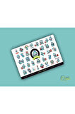 Hangyodon Sanrio Hello Kitty Sticker Etiket 1 Sayfa 35 Adet Etiket
