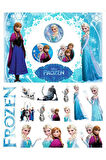 Elsa Frozen Sticker Etiket 2 Sayfa Etiket (A5)