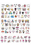 Sanrio Kuromi Hello Kitty My Melody Sticker Etiket Set 3 Sayfa 81 Adet Etiket