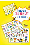 Pokemon Sticker Set - 3 Sayfa 100 Etiket