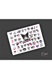 Kuromi Sticker Etiket Tek Sayfa 43 Adet Etiket ( Planlayıcı Bullet Journal Için Uygundur.)