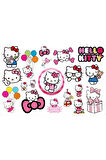 Hello Kitty Sanrio Sticker 2cm Ile 5cm Arası 1 Sayfa 19 Adet Etiket