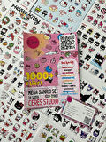 Dev Sanrio Sticker Set Hello Kitty Kuromi 34 Syf 1000+ Planlayıcı Bullet Journal Telefon Etiket
