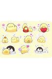 Chicky Sticker Etiket 3 Sayfa 31 Adet Etiket - Sarı Civciv