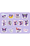 Kuromi Sanrio Hello Kitty Sticker Etiket 2 Sayfa 25 Adet Etiket