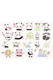 Anime Panda Sticker Etiket 2 Sayfa 32 Adet Etiket - Panda