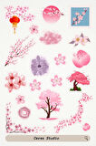 Sakura Pembe Tema Sticker Etiket 4 Sayfa 87 Adet Etiket - Pembe