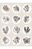 Lineart Elements Decor Tema Sticker Etiket 2 Sayfa 24 Adet Etiket