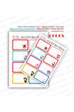Hello Kitty Okul Etiketi 16 Adet 40x60mm Etiket