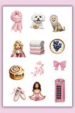 4 Lü Pink Girls Sticker Set Sevimli Pempe Temalı Sticker Set Sticker Set's