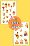 2'Li Winnie The Pooh Sticker Set Telefon Laptop Notebook Tablet Defter Matara Stiker Etiket