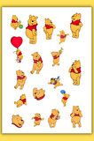 2'Li Winnie The Pooh Sticker Set Telefon Laptop Notebook Tablet Defter Matara Stiker Etiket